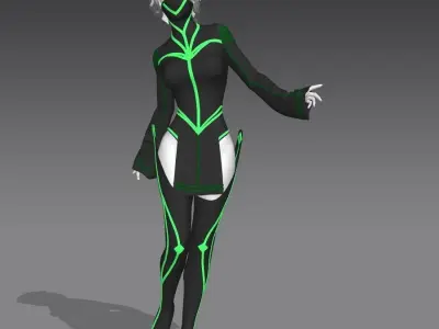 Futuristic outfit 1 3D model