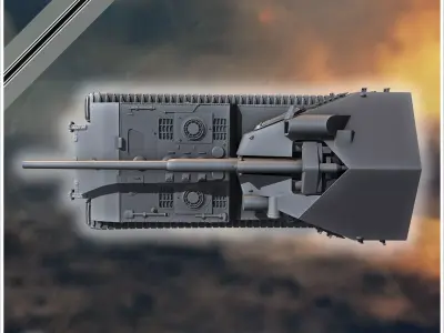 E-100 Waffentrager 128mm Pak 44 with casemate Entwicklung tank d 3D print model