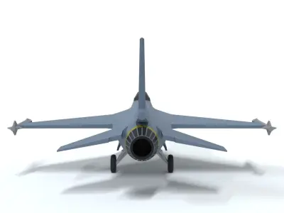 Low Poly Cartoon F-16c Fighting Falcon Low-poly 3D model