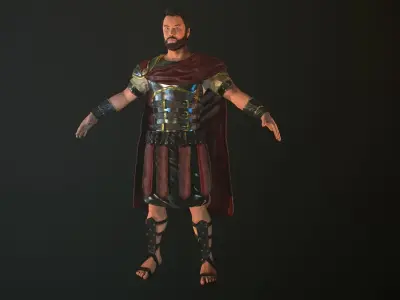 Roman Soldier With Beard Rigged Low-poly 3D model