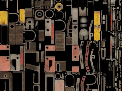 Post Apocalyptic Gun - Weapon - SMG Low-poly 3D model