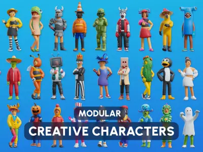 Creative Characters Low-poly 3D model