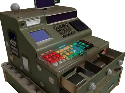 Vintage Military Style Cash Register 3D model