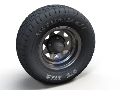 OffRoad vintage wheel 3D model