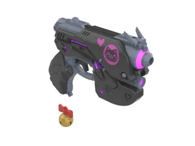  DVa Blaster Black Cat Skin - Overwatch - Commercial - STL 3D print model