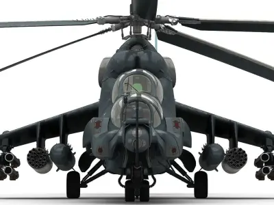 Mi-24 Super Hind Low-poly 3D model