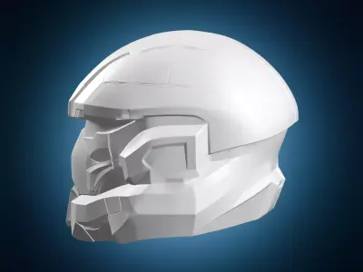 Futuristic Sci-Fi Combat Armored Helmet Design 3D print model