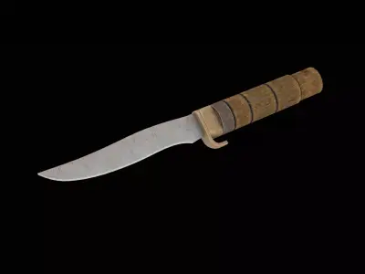 Used Soviet Knife Low-poly 3D model