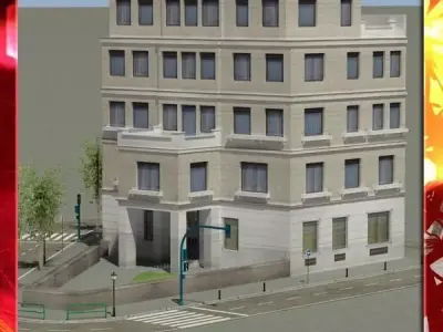 Building on corner of street 3D model