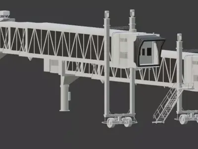 Airport passenger boarding Jetway 3D model