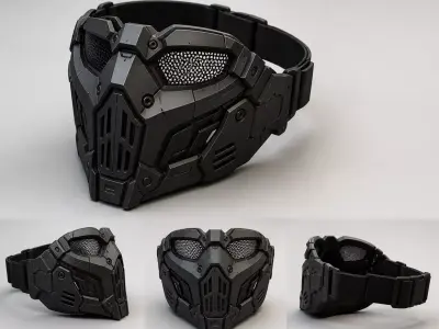 Cyberpunk Tactical Mask Futuristic Wearable Helmet  3D print model