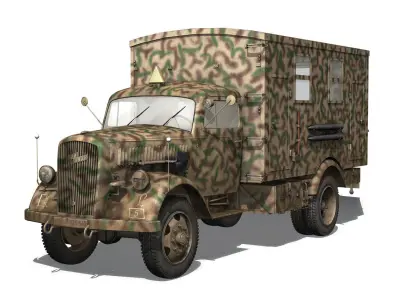 Opel Blitz - 3t Truck with Radiokoffer 3D model