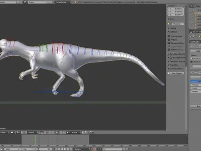 Allosaurus dinosaur Low-poly 3D model
