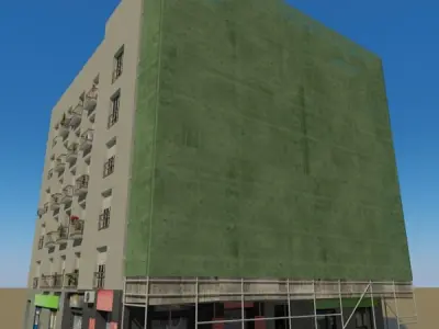 Building with covering 3D model