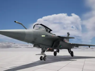 Rigged Rafale Marine Fighter 3D model