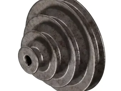Rusty Cone Pulley 3D model