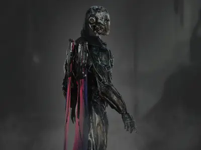 Sci Fi Airborne Cyborg Low-poly 3D model