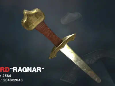 Sword Ragnar Low-poly 3D model
