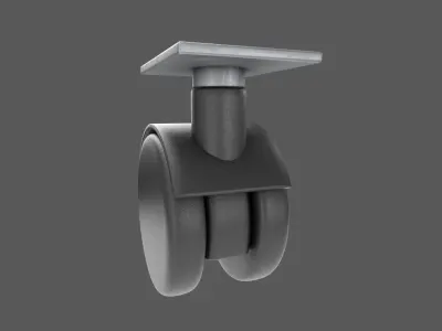 Plastic Caster Wheel Low-poly 3D model
