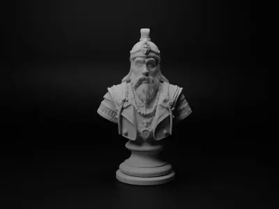 Mongol Cavalryman Bust Chess 3D print model