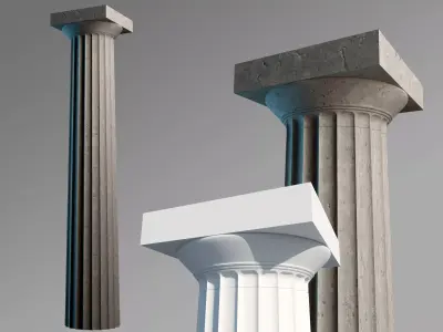Archaic greek doric column 3D model