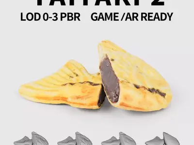 Cut Taiyaki 3D model Low-poly 3D model