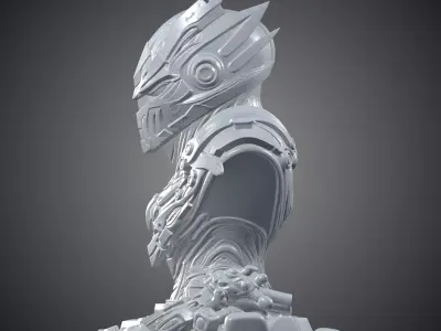 Sci-Fi Cyber Knight Bust PM-407 3D print model