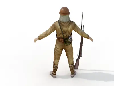 JAPANESE SOLDIERS Low-poly 3D model