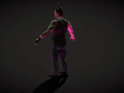 Neo Noir - Hanzo - Punk Futuristic Character Low-poly 3D model