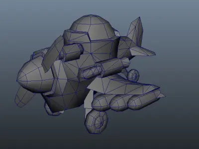 Micro Plane - Low Poly Hand Painted Low-poly 3D model