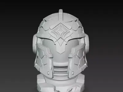 Lava Forge Helmet STL Sci Fantasy Armor Mask 3D print model