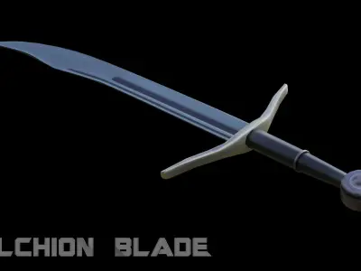 Falchion Blade Low-poly 3D model