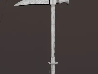 Pickaxe bec de corbin PBR low poly game ready Free low-poly 3D model