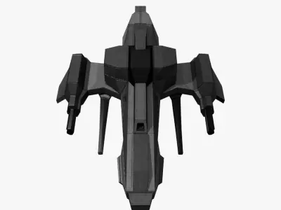 Lowpoly Spaceship Fighter Low-poly 3D model