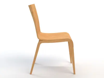 Wooden Chair 3D model 9