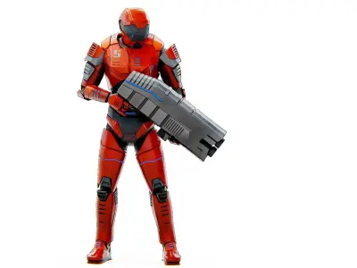 TROOPER X-4 Rigged for Unreal Engine - Unity - MIXAMO  3D model