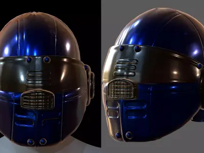 Gas mask helmet 3d model scifi Low-poly  Low-poly 3D model 556