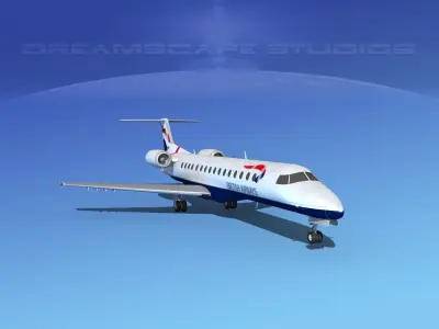 Embraer ERJ-140 British Airways 3D model
