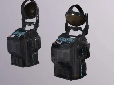 Airship Stability Gyroscop Low-poly 3D model