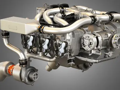 Continental IO 550 Aircraft Engine 3D model