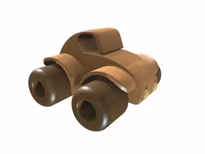Wooden car toy 1 Free 3D model