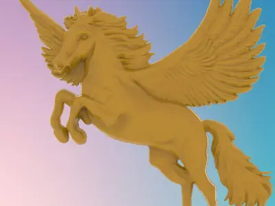  Flying Pegasus 3D MODEL STL FILE FOR CNC ROUTER LASER 3D print model