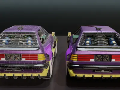 CyberCar car Free low-poly 3D model