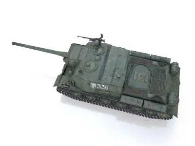 ISU-122 - 336 - Soviet heavy self-propelled gun 3D model