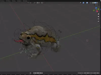 Realistic Bullfrog 3D Model Advanced Rig  Low-poly 3D model