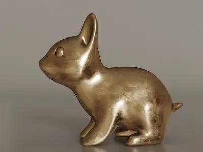 Bunny sculpture Free low-poly 3D model