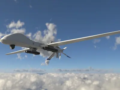 MQ-1C Sky Warrior Drone Low-poly 3D model