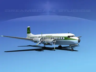Douglas DC-7B Air Boston 3D model