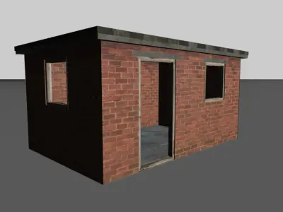 Game Ready Brick Outbuilding Free low-poly 3D model