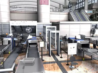 Airport Security Checkpoint 3D Model - Unity Ready 3D model